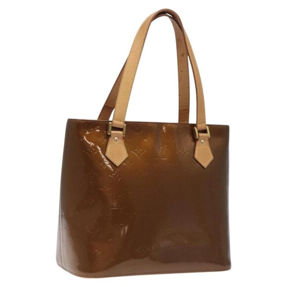 LOUIS VUITTON Monogram Vernis Houston Hand Bag Bronze - Picture 1 of 16